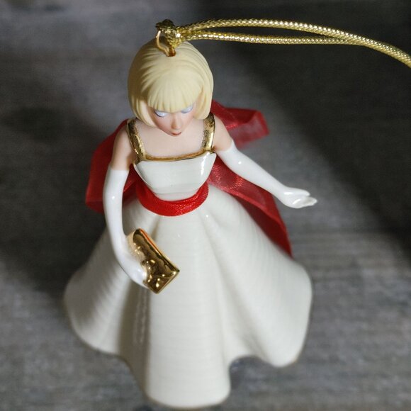 Barbie Ornament Lenox 2005 White Gold Red Sash Handcrafted Porcelain Collectible - Picture 4 of 13